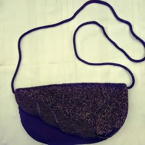 Brown Satin Evening Bag